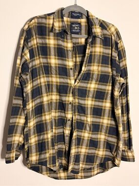 Britches Yellow & Navy Plaid Long-Sleeve Button Shirt